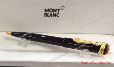 Replica Montblanc Pen - Heritage Collection Rouge et Noir Ballpoint Pen Gold Clip